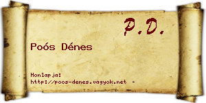 Poós Dénes névjegykártya